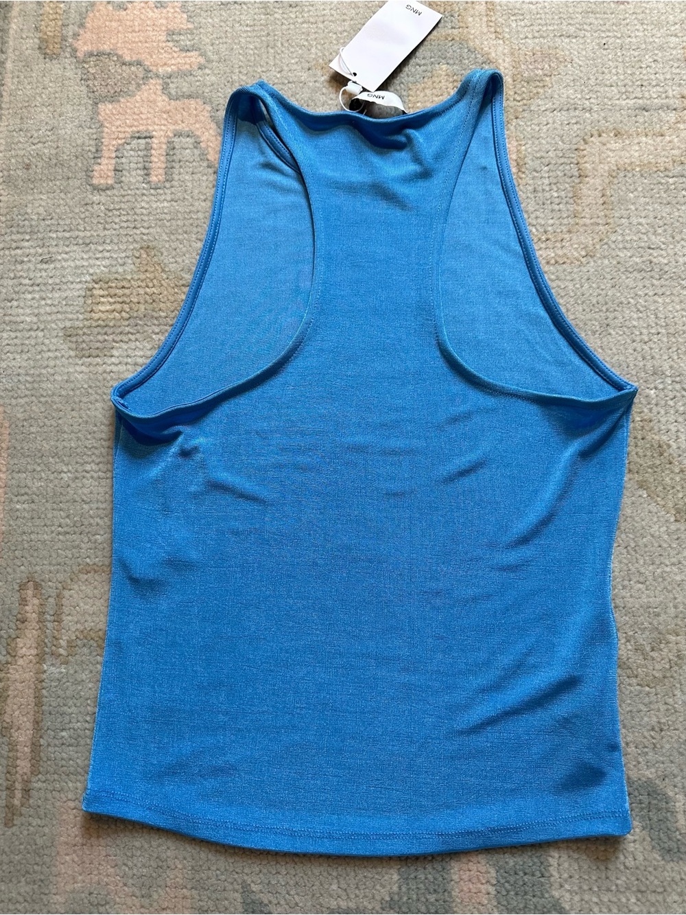 Mango Bright Blue Sleeveless Ribbed Tank - Picture 2 of 2